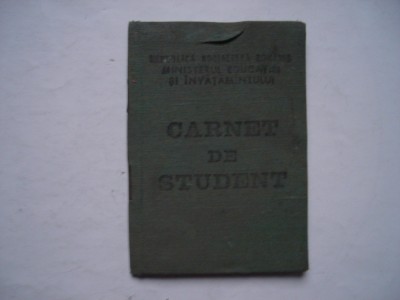 Carnet de student subingineri TCM, 1984 foto