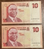 B11 36 - Bancnota foarte veche - Nigeria - 10 naira - 2006 - serii consecutive