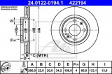 Disc frana PEUGEOT 2008 (2013 - 2016) ATE 24.0122-0194.1