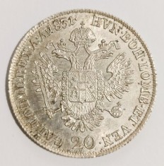AUSTRIA 20 KREUZER 1831 A FRANCISC I ARGINT AUNC UNC