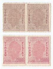 *Romania, lot 542 cu 2 timbre fiscale generale, 1946-1947, MNH/NG foto