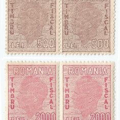 *Romania, lot 542 cu 2 timbre fiscale generale, 1946-1947, MNH/NG