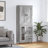 VidaXL Dulap &icirc;nalt, gri sonoma, 69,5x34x180 cm, lemn compozit