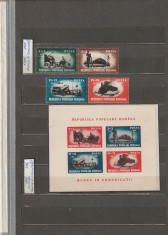 ROMANIA 1948 LP 245 LP 246 MUNCA IN COMUNICATII SERIE+COLITA NEDANTELATA MNH