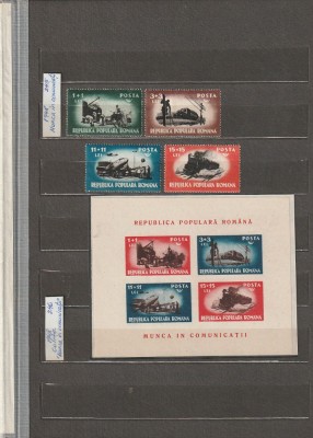 ROMANIA 1948 LP 245 LP 246 MUNCA IN COMUNICATII SERIE+COLITA NEDANTELATA MNH foto
