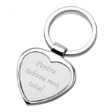 Breloc Inima Gravat "Pentru Iubirea Mea, Totul" - Cadou Aniversare, Ziua &Icirc;ndrăgostiților - Oțel Inoxidabil, Aliaj Rezistent
