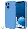 Husa silicon protectie camera cu microfibra in interior Iphone 13 Albastru Ocean