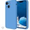 Husa silicon protectie camera cu microfibra in interior Iphone 13 Albastru Ocean