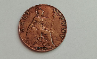 M3 C50 - Moneda foarte veche - Anglia - Half penny - 1925 foto