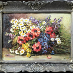 C. NICOV-"Flori de câmp", pictură veche românească