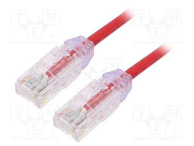 Patch cord PANDUIT TX6-28&trade;, U/UTP 6 litat Cu LSZH roşu 2m 28AWG