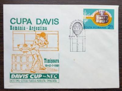 PLIC OCAZIONAL - CUPA DAVIS ROMANIA-ARGENTINA - TIMISOARA 1981 foto