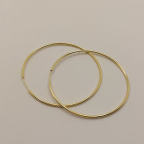 Cercei rotunzi mari placati cu aur - diametru 7 cm, SaraTremo