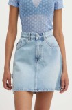 Hugo Blue fustă din denim mini, dreaptă, 50517274