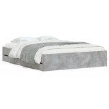 Cumpara ieftin Cadru de pat cu sertare, gri beton, 140x190 cm, lemn prelucrat