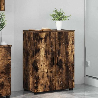 vidaXL Dulap de Baie Stejar afumat 60 x 35 x 80 cm Lemn compozit foto