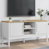Cumpara ieftin Dulap TV &quot;FLORO&quot;, alb, 114x43x55 cm, lemn masiv de pin
