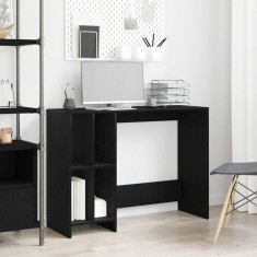 vidaXL Birou cu raft Stejar Negru 102.5 x 35 x 75 cm Lemn compozit 862664