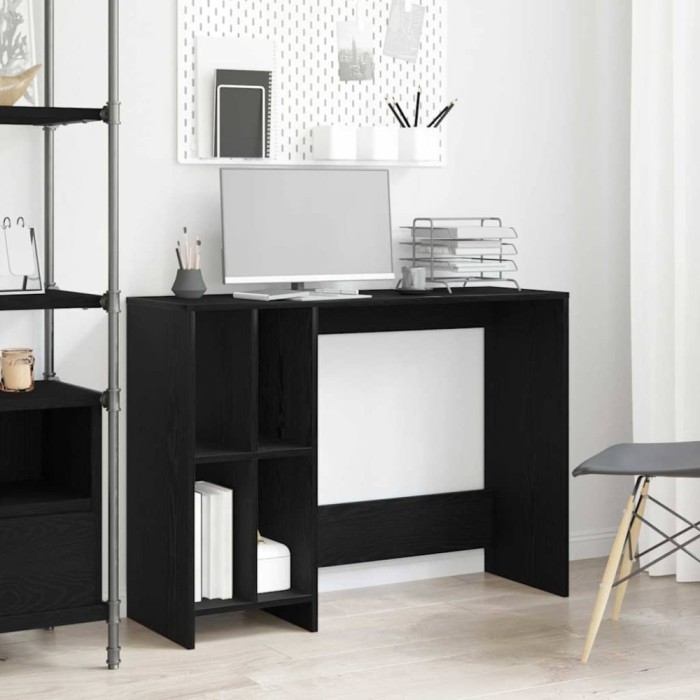 vidaXL Birou cu raft Stejar Negru 102.5 x 35 x 75 cm Lemn compozit 862664
