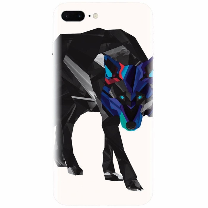 Husa silicon pentru Apple Iphone 8 Plus, Abstract Wolf