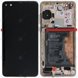 Huawei P40 (ANA-NX9 ANA-LX4) Capac frontal al modulului de afișare + LCD + digitizer + baterie blush gold 02353MFV