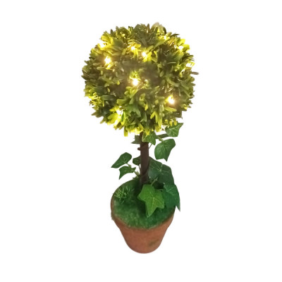 Ornament artificial Buxus, 25 led-uri, 43cm, pentru interior foto