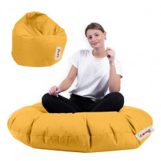 Fotoliu puf, Bean Bag, Ferndale, 100 cm, poliester impermeabil, galben