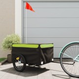 Remorca pentru biciclete, negru si verde, 45 kg, fier GartenMobel Dekor, vidaXL