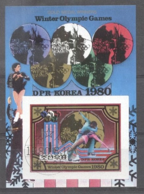Korea 1980 Sport, Olympics, imperf. sheet, used T.304 foto