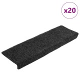 Cumpara ieftin Covorase scari autoadezive, 20 buc., 65x21x4 cm, gri inchis, cu margine dreptunghiulara