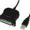CABLU USB LOGILINK adaptor, USB 2.0 (T) la Paralel (D-Sub 25-pin), 1.5m, conecteaza port USB cu imprimanta cu port paralel, negru, &quot;UA0054A&quot; (timbru v