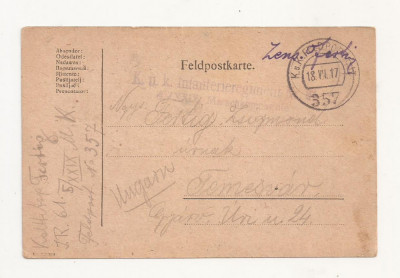 D4 Carte Postala Militara k.u.k. Imperiul Austro-Ungar ,1917 Temesvar, TImisoara foto