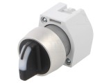 Comutator rotativ 22mm alb/negru