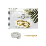 Album Foto/ Caiet memorii pentru aniversare sot/sotie/casatorie, 25 de pagini, A4 landscape, model floral, accesoriu nunta