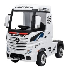 Camion electric pentru copii, Mercedes ACTROS, 4x4, 180W 12V, PREMIUM, alb