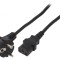 Cablu Alimentare 3x1mm2 cu Ștecăr Unghiular și Conector IEC C13