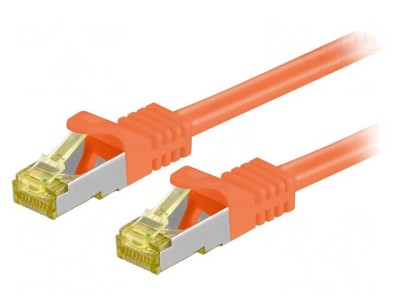 Patch cord rețea S/FTP Cat6a LSZH portocaliu 1m foto