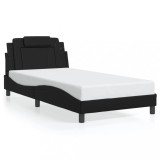 VidaXL Cadru de pat cu tăblie, negru, 100x200 cm, piele ecologică 3208075
