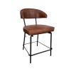 Scaun Bar Piele Bivol Maro PARI, Metal, Montat, 130kg, eScaun - Elegant, Confortabil, Rezistent, Interior