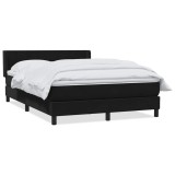 Cumpara ieftin Pat box spring cu saltea, negru, 160x210 cm, catifea