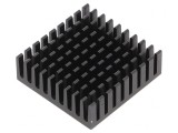 Radiator extrudat cu aripioare negru 39mm x 39mm