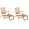 Scaun pliabil de terasa 2 pcs natural Lemn solid de tec - 2
