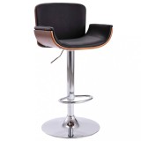 vidaXL Scaun de bar, negru, piele ecologică