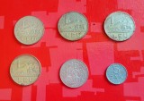 G483-Lot 6 monede RSR Romania 4 buc. 1 Leu 1966, 25 bani 1966 si 5 bani 1975 stare mai uzata.