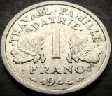 Moneda istorica 1 FRANC - FRANTA, anul 1944 * cod 3384