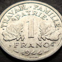 Moneda istorica 1 FRANC - FRANTA, anul 1944 * cod 3384