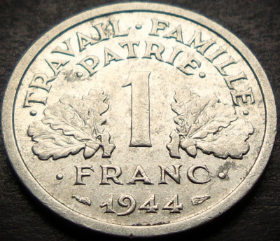 Moneda istorica 1 FRANC - FRANTA, anul 1944 * cod 3384 foto