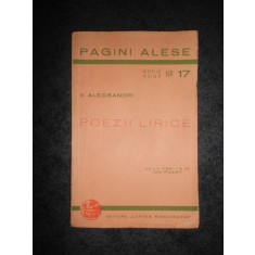VASILE ALECSANDRI - POEZII LIRICE (editie veche)