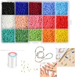 Set de 7500 margele pentru bratari/coliere Wowoss, plastic, multicolor, 3 mm