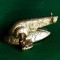 Star Wars Micromachines, LFL, Made in China, Slave I, starship, Jango Fet, 4.5 cm lungime, lățime max 4 cm, 1.8 cm h. Aurie, copie Hasbro W
